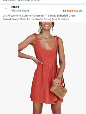 Tie-Shoulder Sundress in Rust